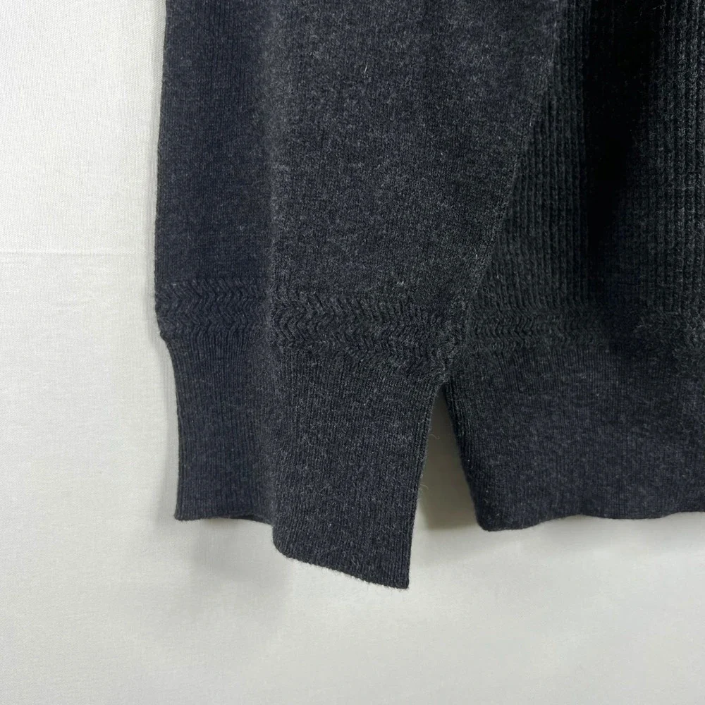 Marc Anthony Charcoal Crewneck Sweater Mens Large Slim Fit Luxe Tuck Stitch Crew